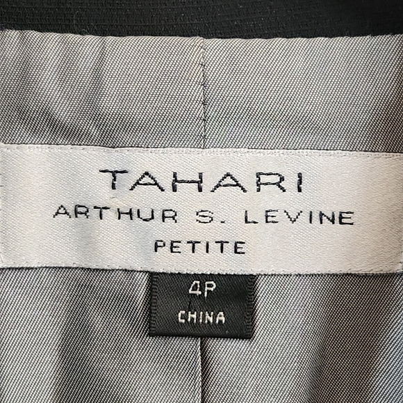 Tahari ASL Women's Suit Jacket Blazer Career Black Size 4 Petite - Picture 2 of 10